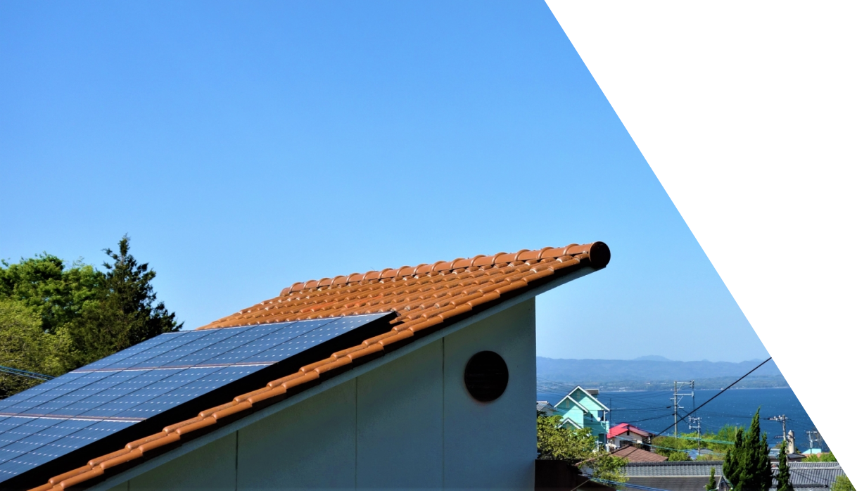 屋根と景色の写真